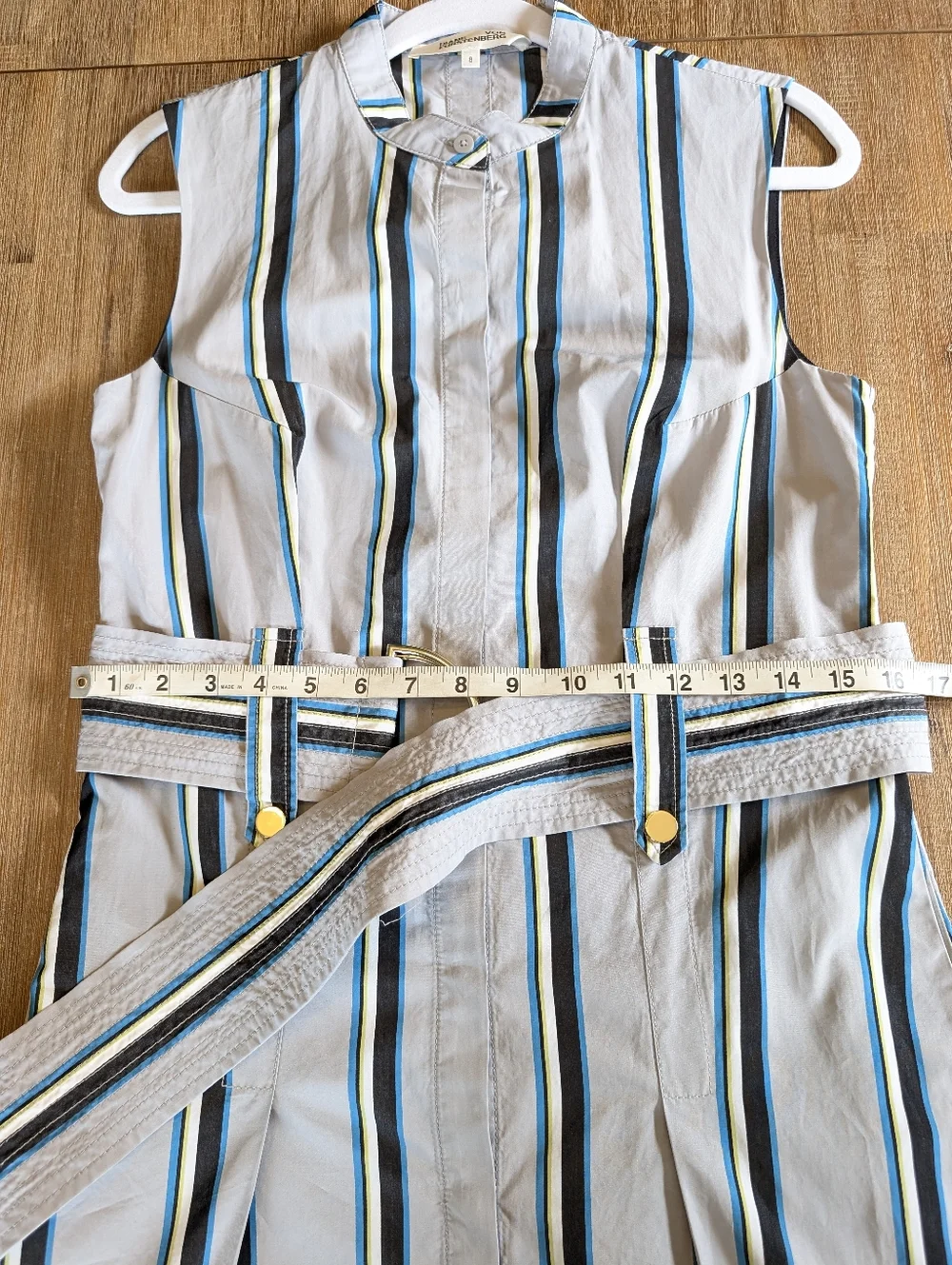 Diane von Furstenberg DVF Striped Belted Maxi Shirtdress – Size 8 – Like New - Picture 12 of 16
